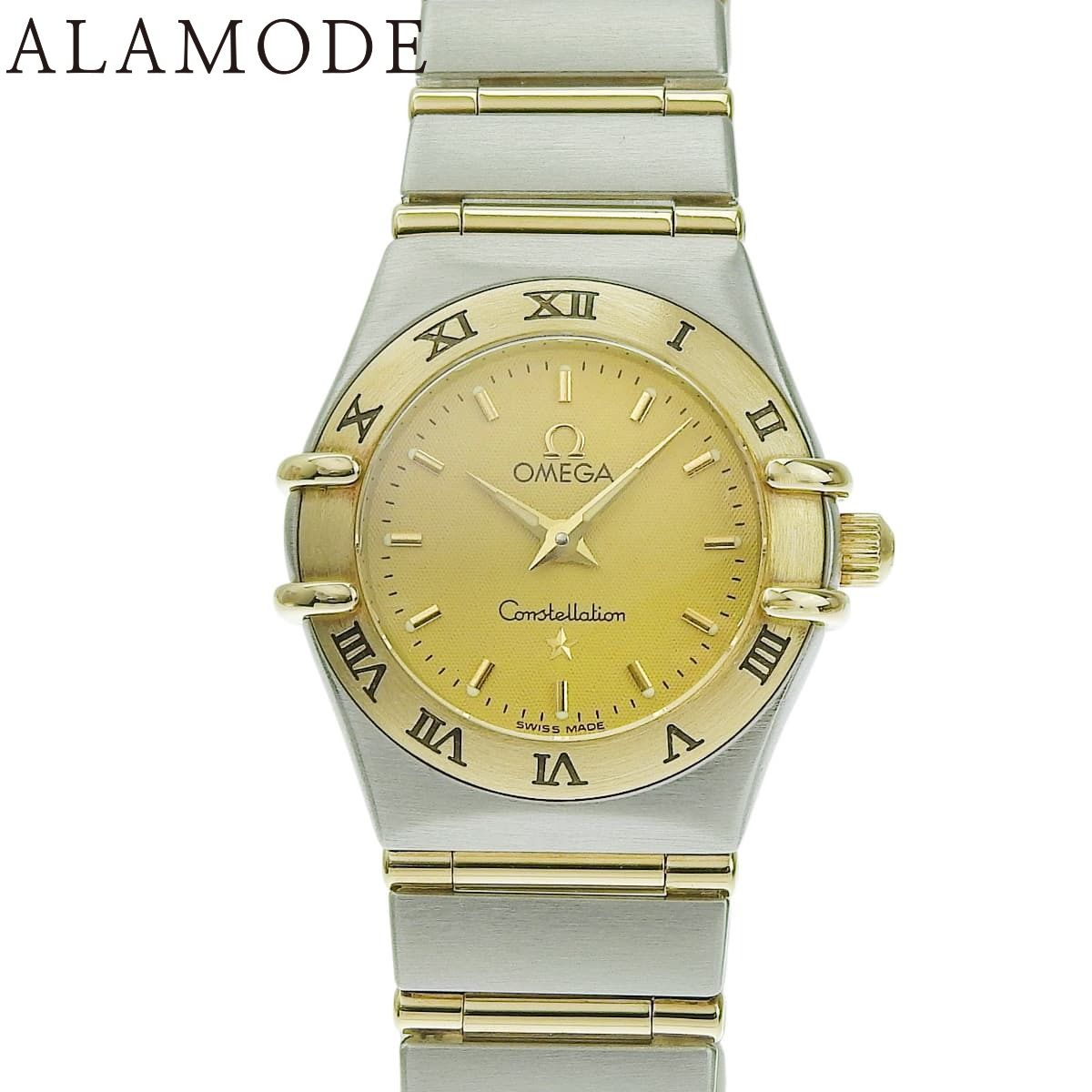 保証書付 オメガ コンステレーション ミニ 1262 1 K 18 YG SS ゴールド クオーツ レディース アラモード