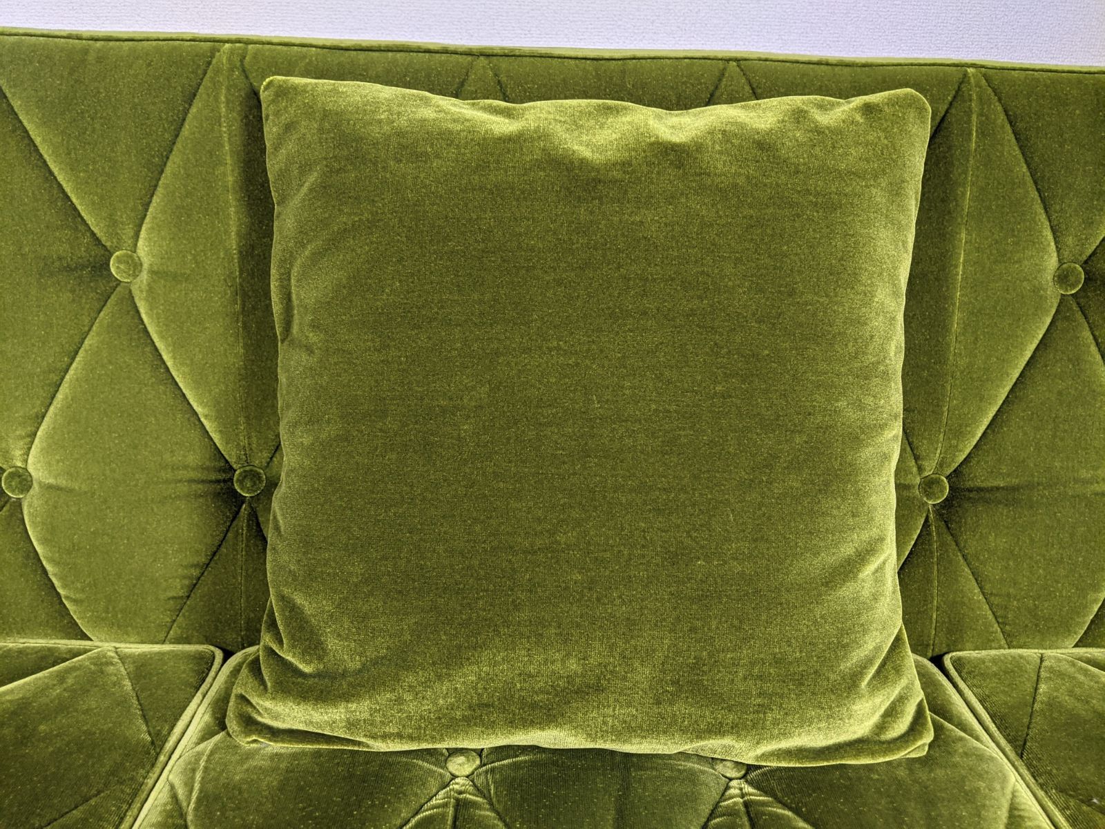 モケットグリーン 緑色 長方形クッション 2個セット｜モケットグリーン