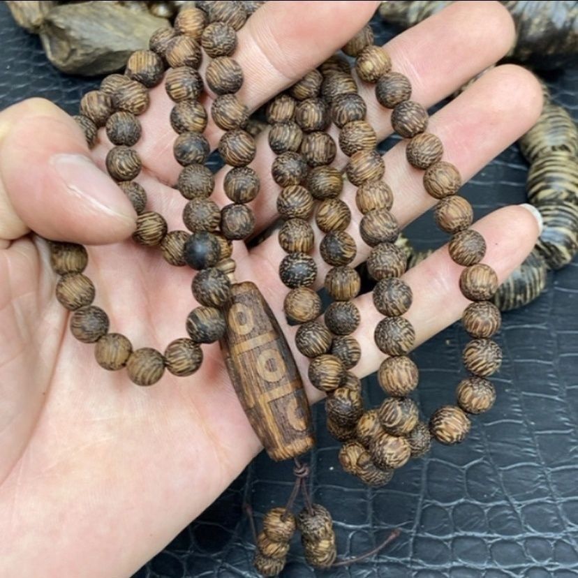 ☆天然 ベトナム産沈香 天珠 開光 数珠 念珠 ブレスレット8mm 男女