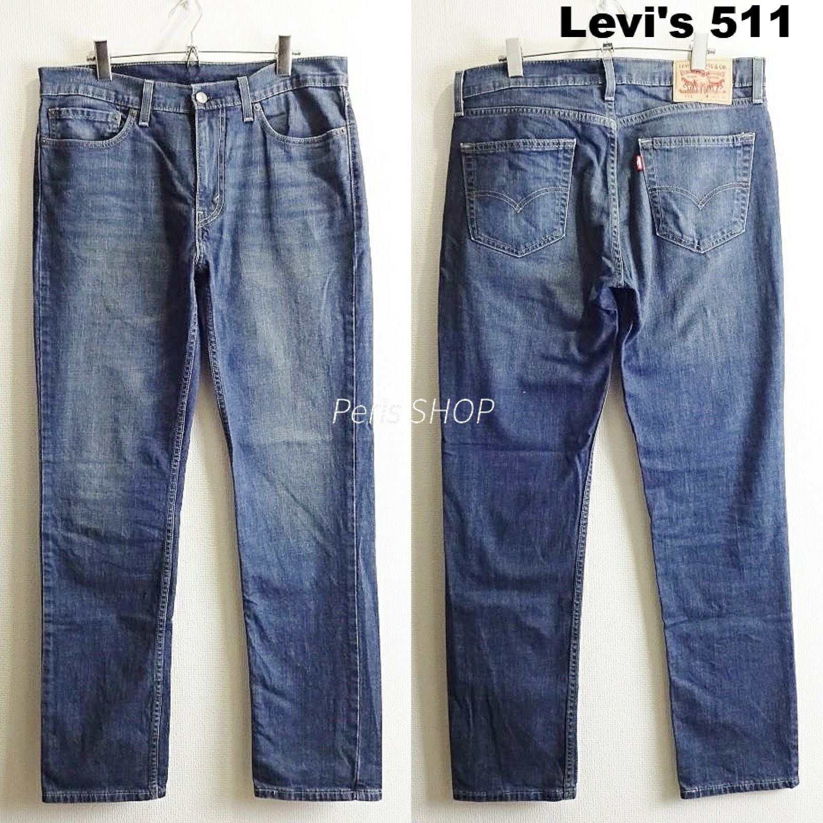 【人気，限定SALE】 リーバイス　511　W88cm　スリムデニム　ストレッチ　藍青　メンズ　Sz.34　Levi's スキニーデニム