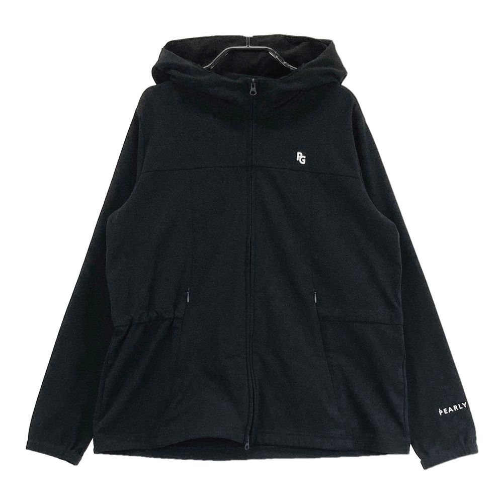 サイズ 0 PEARLY GATES パーリーゲイツ モデル フード付 長袖 ジップジャケット ブラック系 ゴルフウェア レディース ストスト