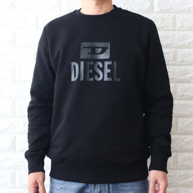 DIESEL ディーゼル　クロップド　スウェット　トレーナー　ロゴ ディーゼル DIESEL カットアウトロゴクロップドスウェット ブルー M