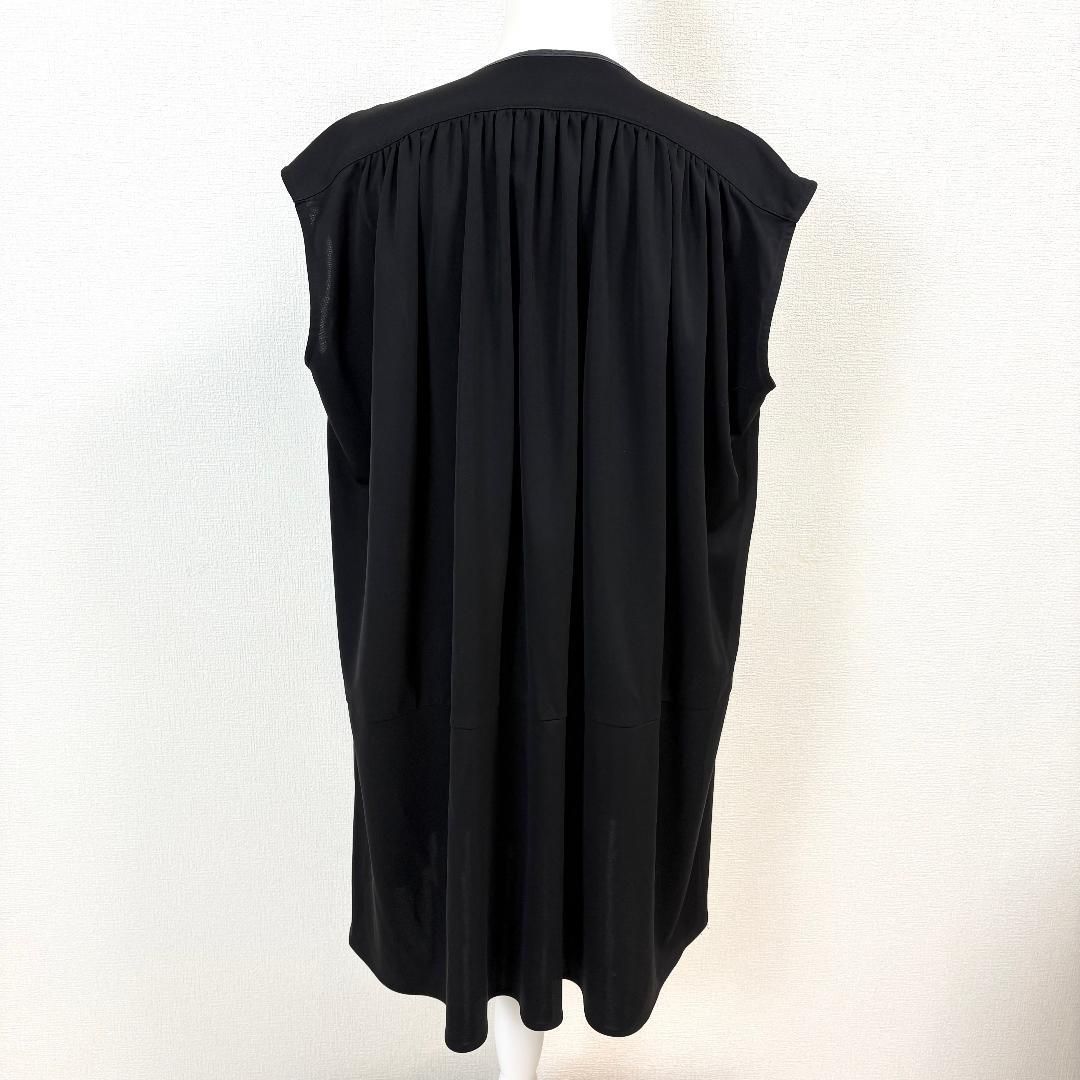 YOKOCHAN ノースリーブワンピース プルオーバー 胸元リボン ブラック 