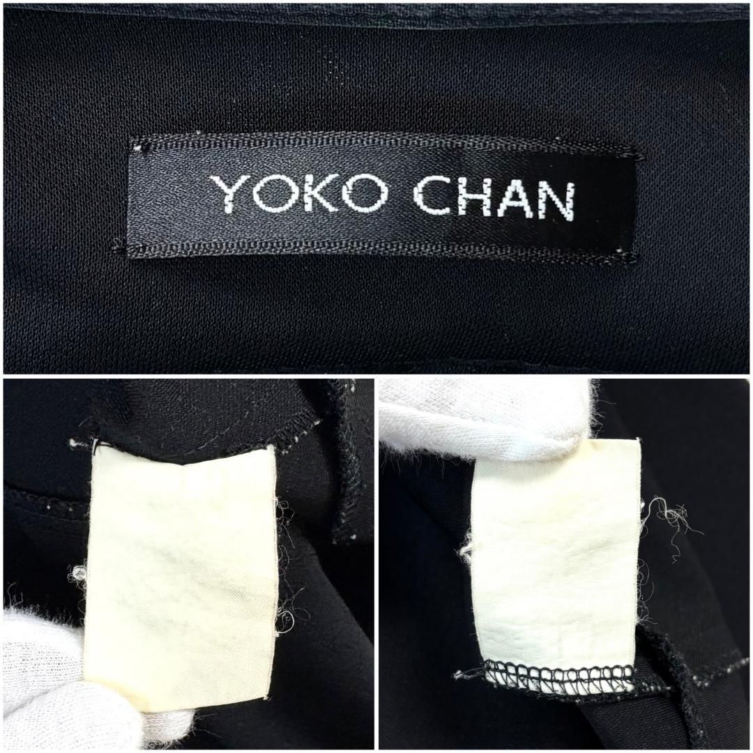 YOKOCHAN ノースリーブワンピース プルオーバー 胸元リボン ブラック 