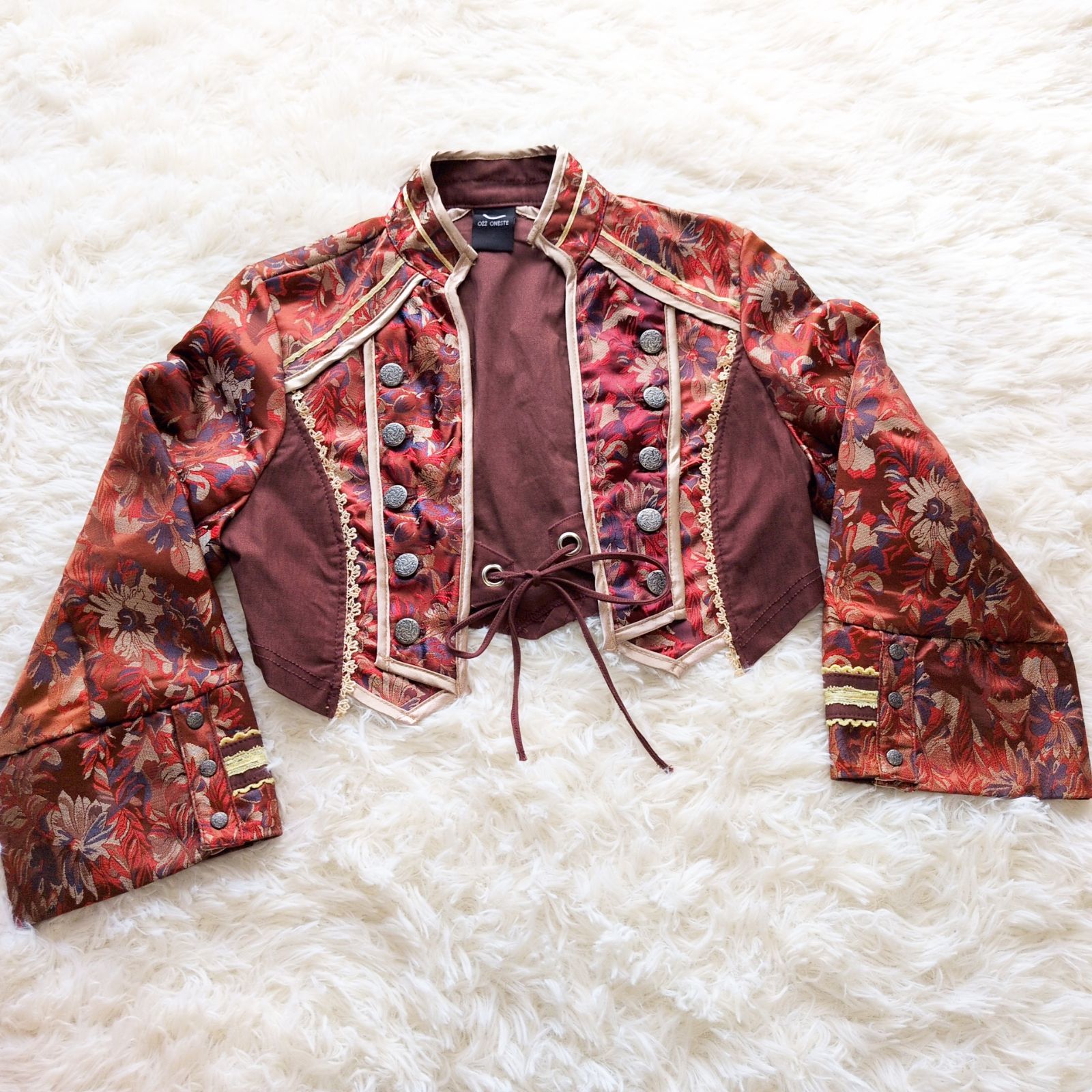 美品】OZZ ONESTE チャイナ風 ナポレオンジャケット レースアップ