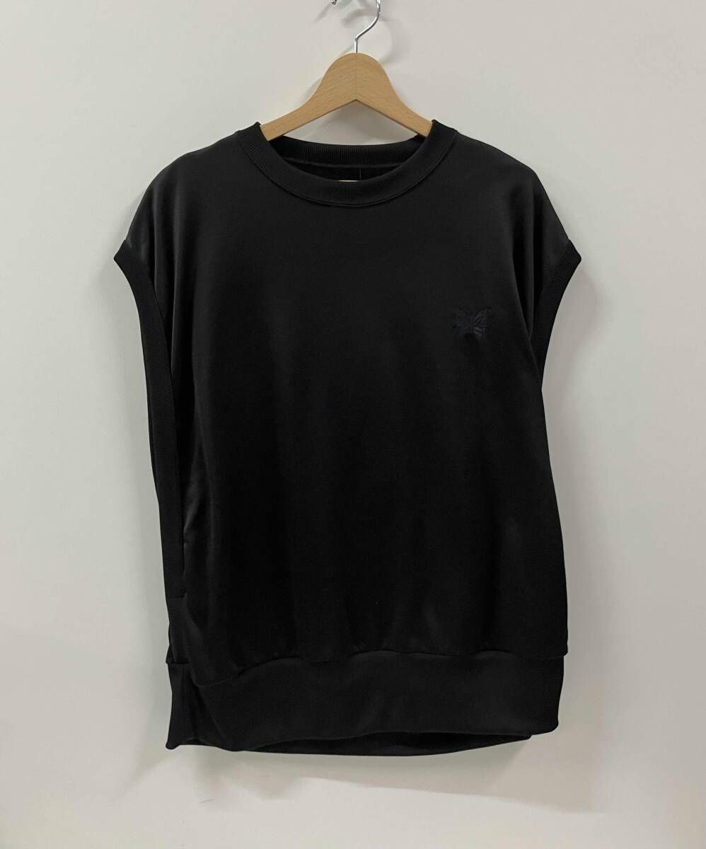 NEEDLES ニードルス MR 307 Sleeveless Tee ベスト ノースリーブ ロゴ バタフライ 蝶 刺繍 丸首 サイズL ブラック ポリエステル 綿
