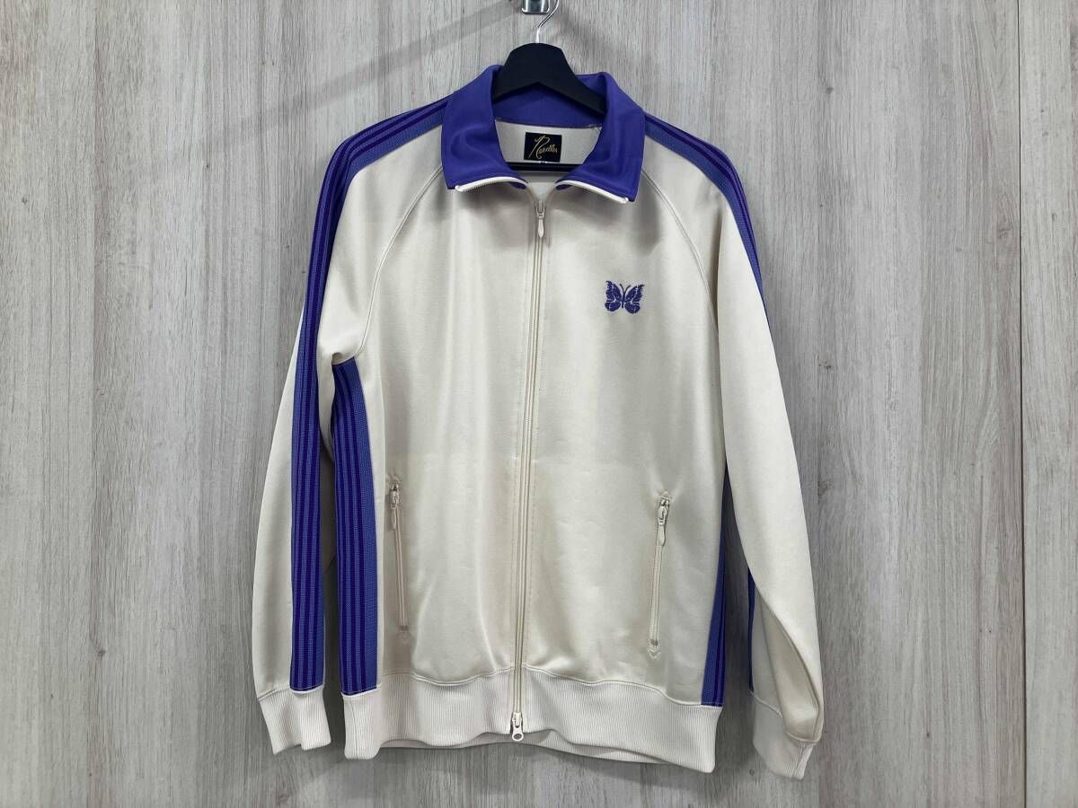 NEEDLES ニードルス Track Jacket トラックジャケット ポリエステル Mサイズ ホワイト パープル 刺繍