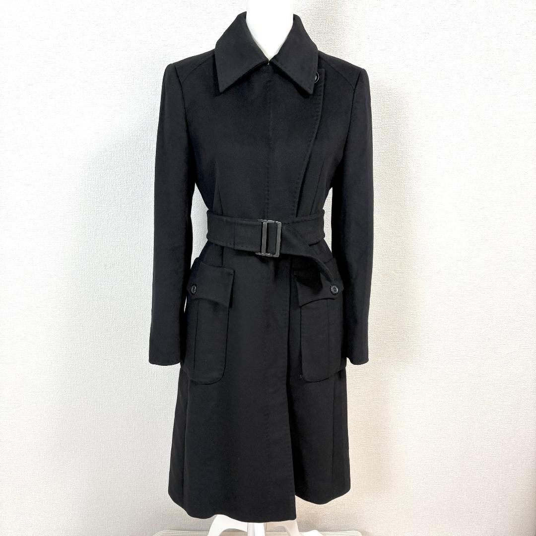 美品】 SPORTMAX カシミヤ混 ロングコート ベルト 40 黒 無地 - メルカリ
