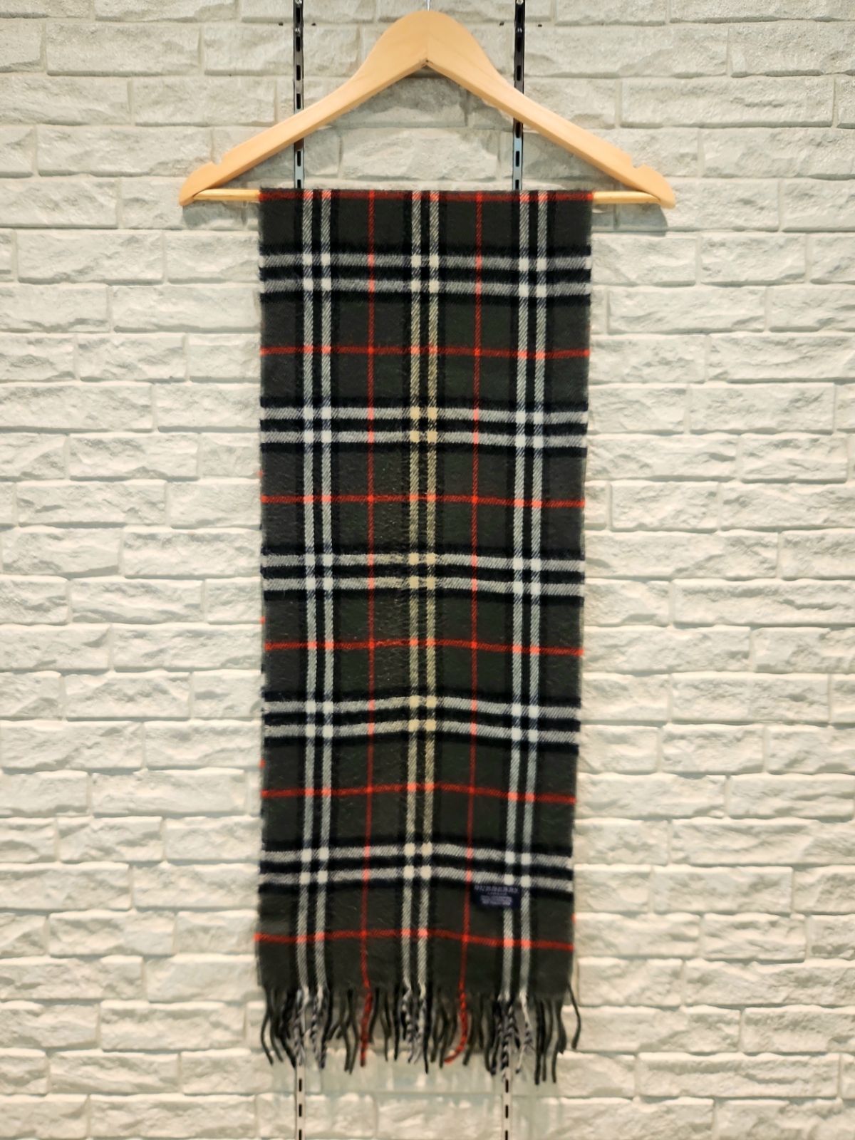 ㊶ BURBERRY LONDON ラムウールチェックマフラー バーバリー ノバ