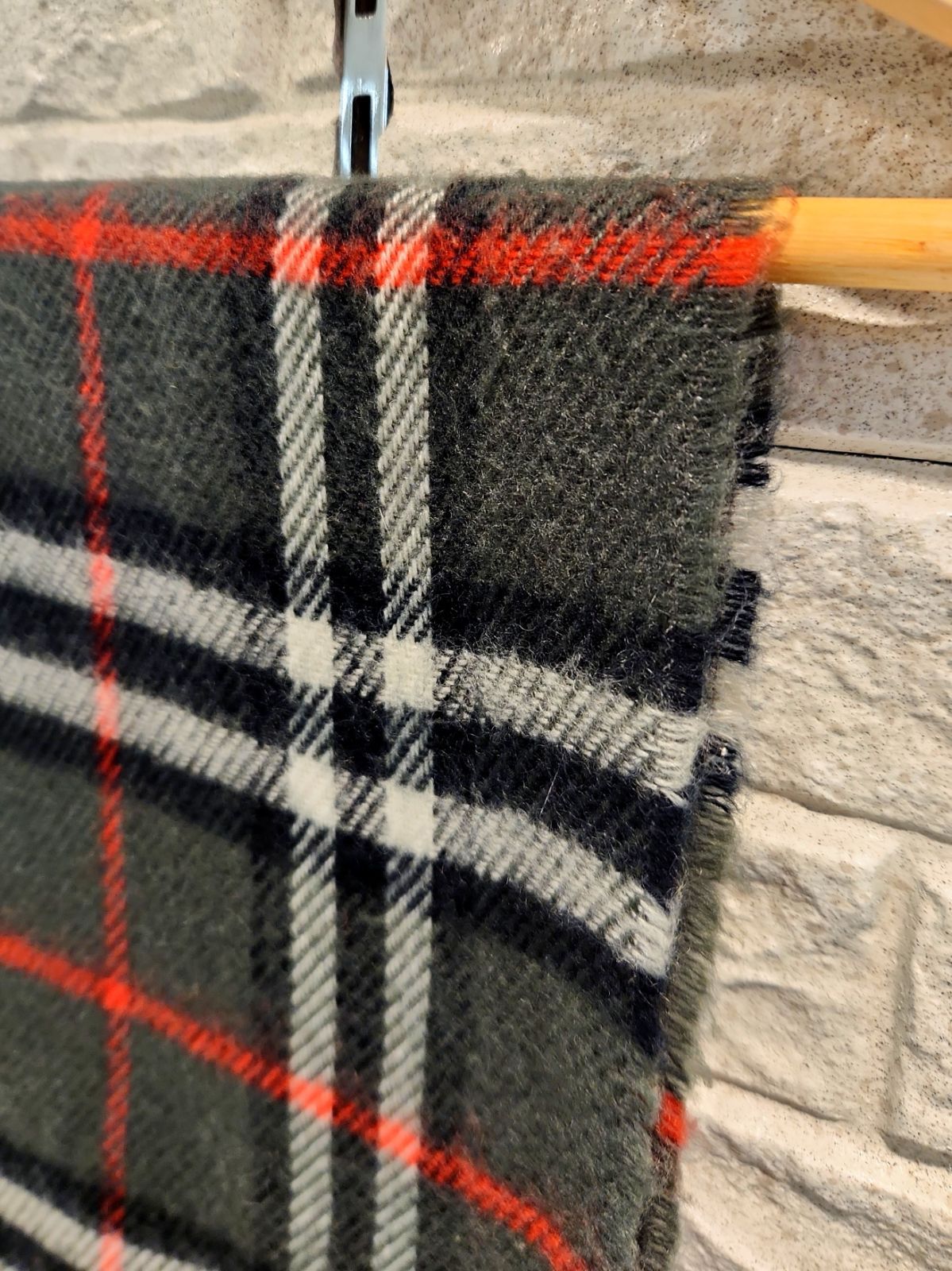 ㊶ BURBERRY LONDON ラムウールチェックマフラー バーバリー ノバ