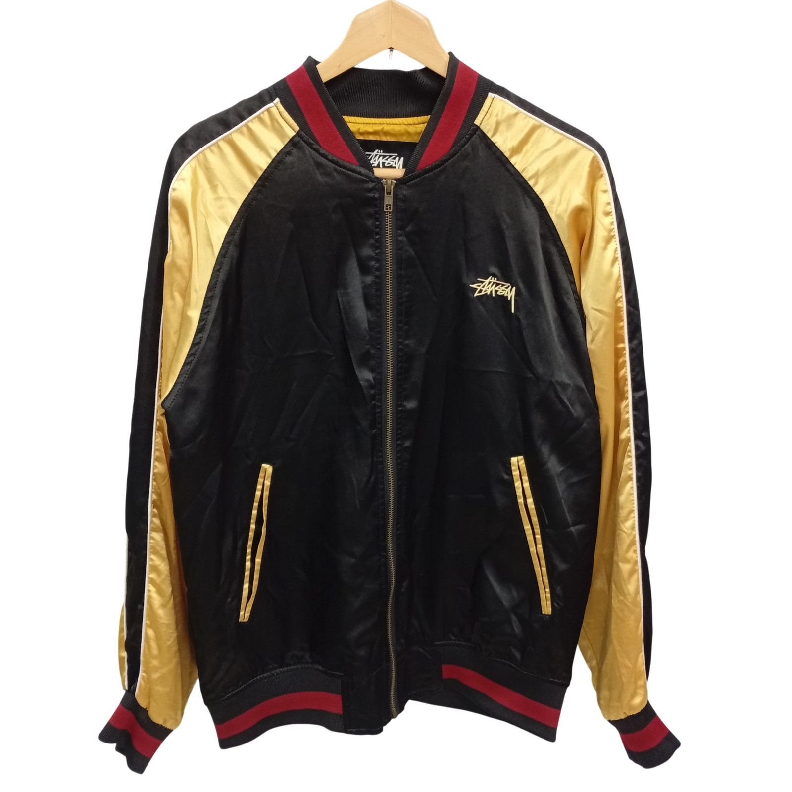 STUSSY ステューシー world tour 35 サイズ L 刺繍 スカジャン ワールドツアー ブルゾン ジャケット JA 24836