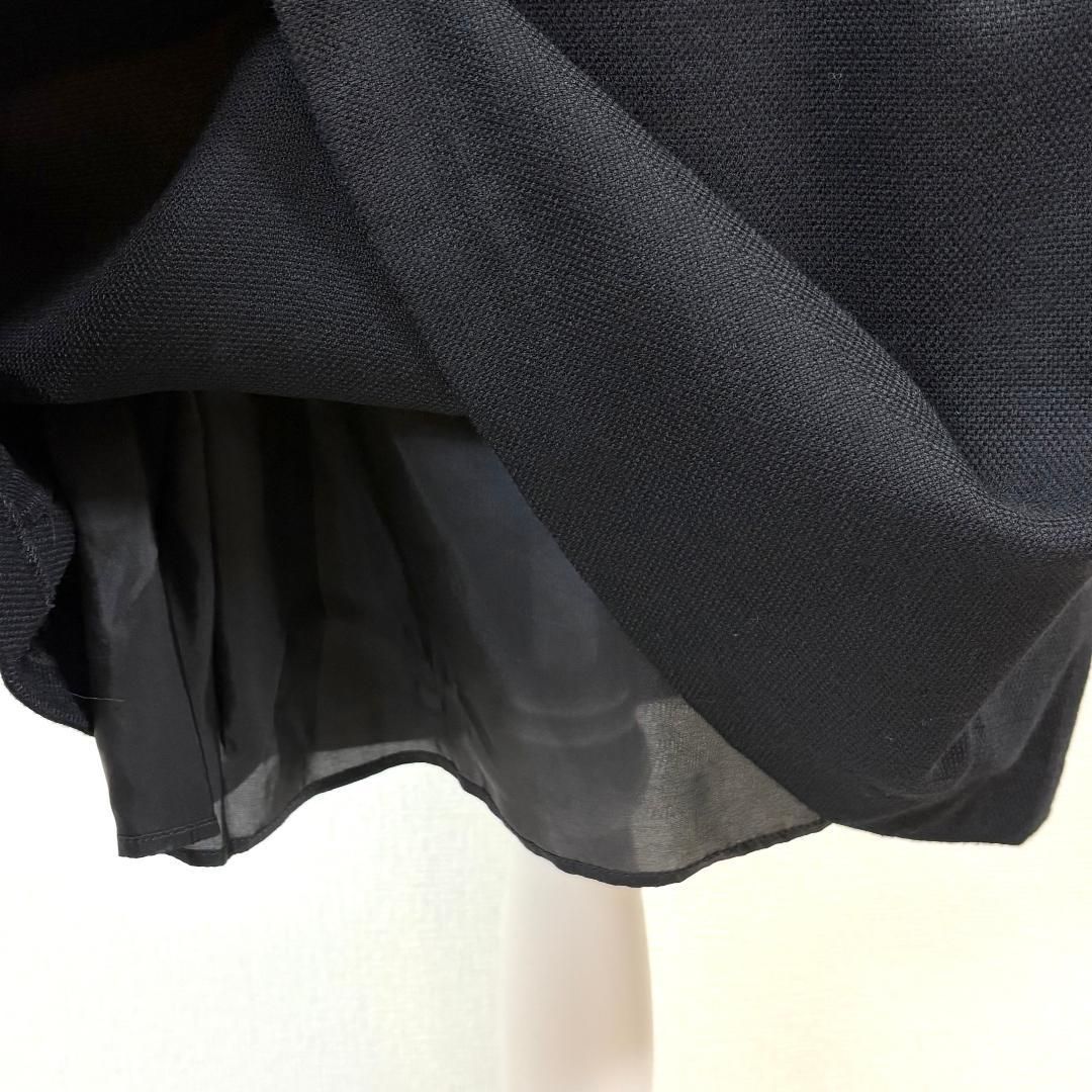  TOCCA 長袖ドレスワンピース 6 黒 ベージュ ビジュー襟 長袖 七分袖 カットソーワンピース