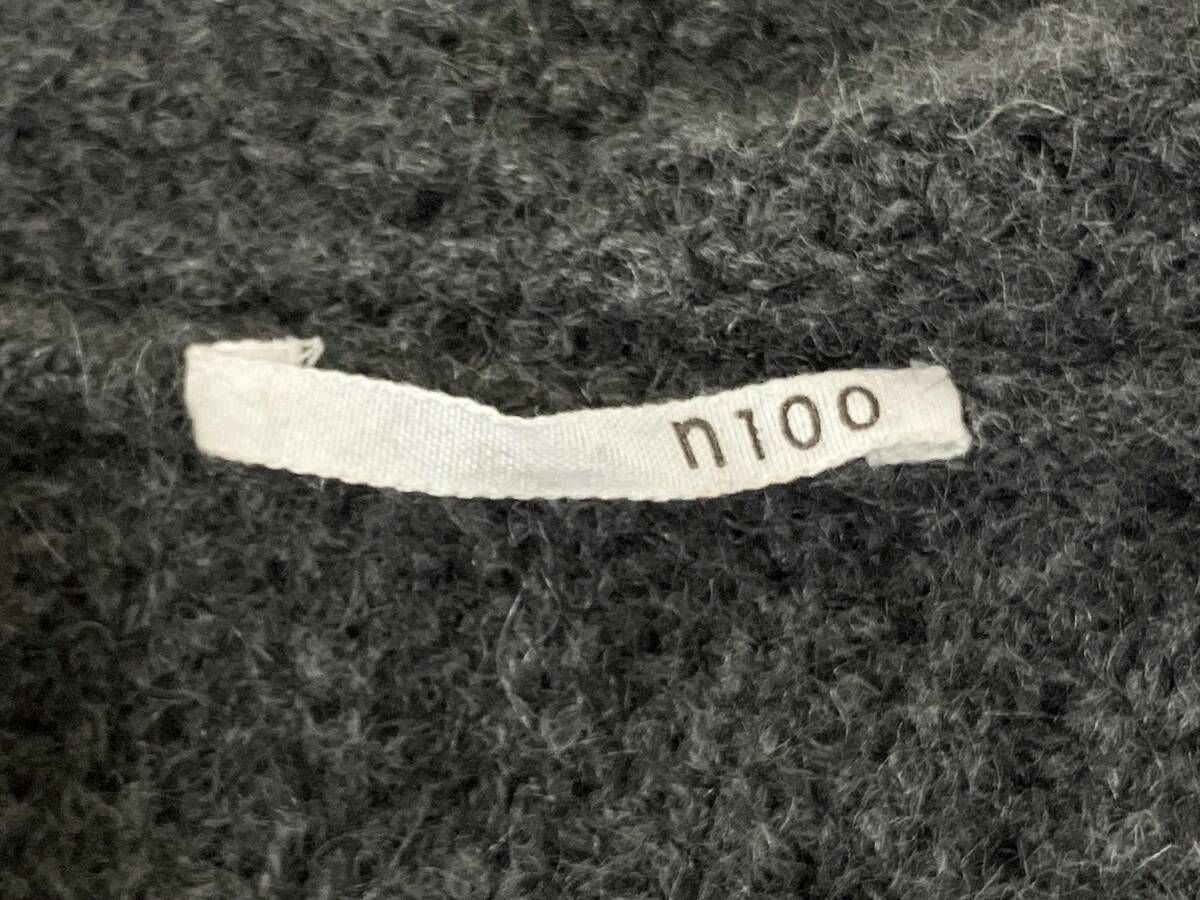 n100 エヌワンハンドレッド ダークグレー カーディガン 長袖 カシミヤ