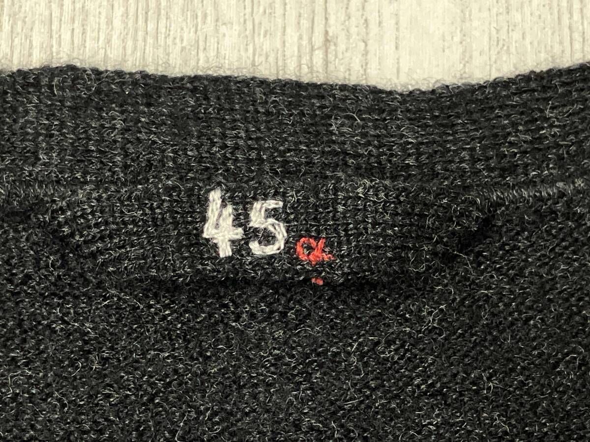 45 R フォーティファイブアール 7 11 5009 ウール 長袖ワンピース サイズ0 ブラック グレー系 ニットワンピ