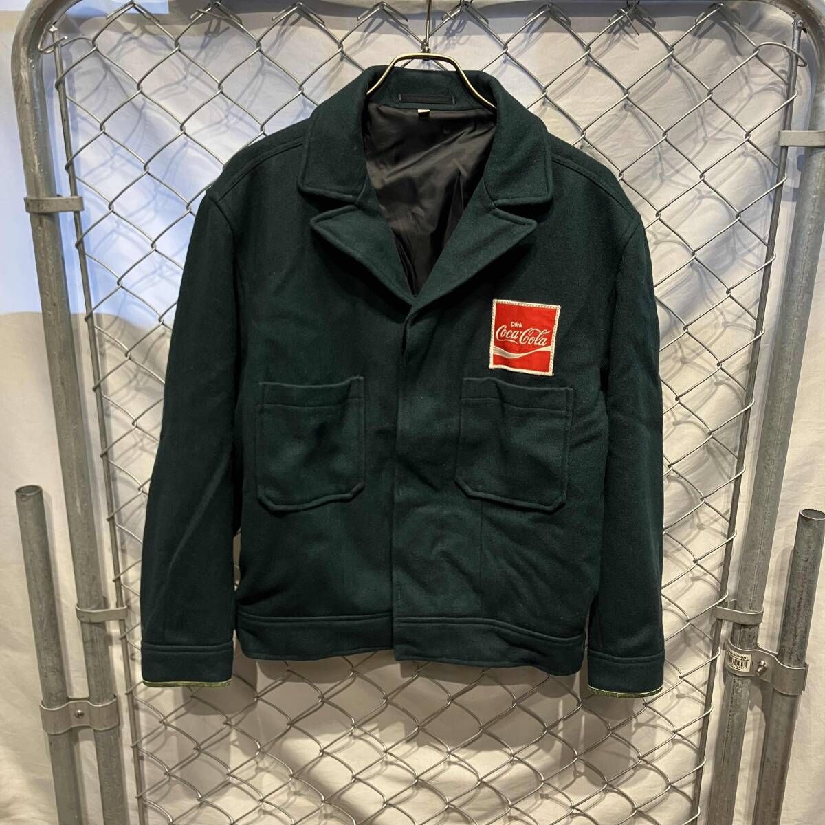 COCA COLA コカコーラ ワークジャケット 企業ロゴ ネイビー サイズL