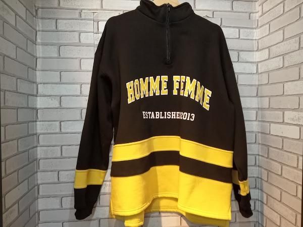HOMME PLUS FEMME オムファム スウェット CLASSIC HALF ZIP Lサイズ