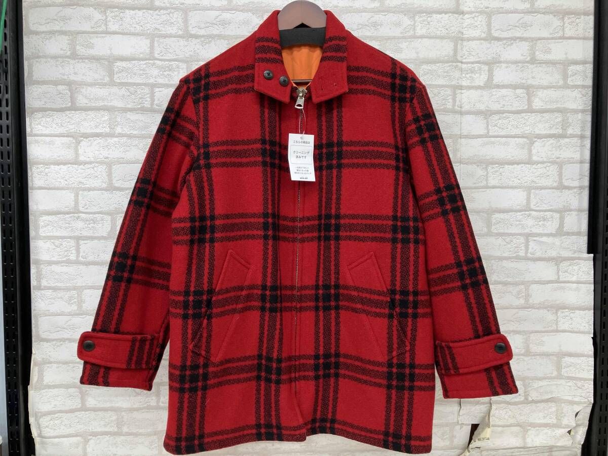 POLO COUNTRY ポロカントリー ウールジャケット リバーシブル レッド チェック メンズ 古着 状態考慮