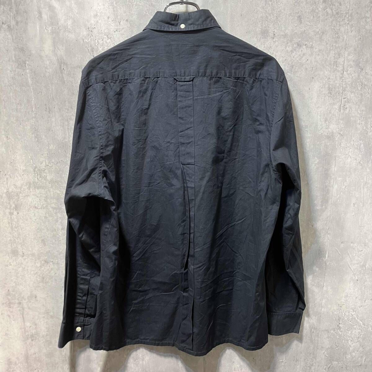 90-00 s OLD STUSSY 長袖シャツ 総柄ブラックシャツ Lサイズ ブラック ステューシー