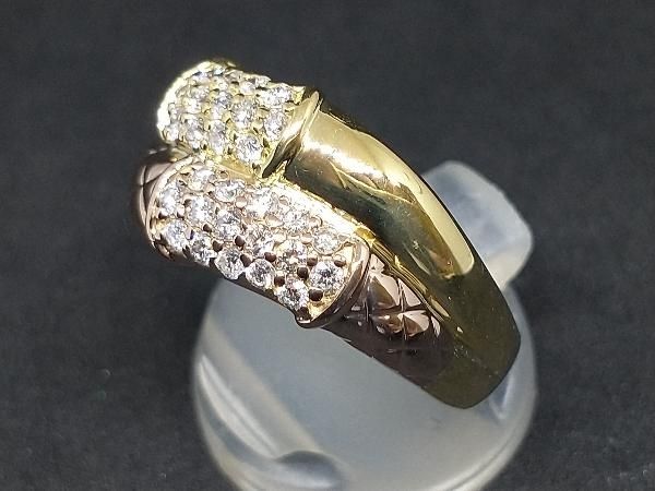 仕上済み K 18 YG PG ダイヤモンド ウェーブリング 0 5 ct 19号 6 3 g 波 18金イエロー ピンクゴールド指輪 星エス 田中貴金属