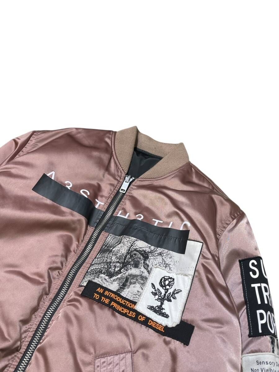 DIESEL ダウンジャケット リバーシブルMA-1ジャケット Sサイズ ピンク