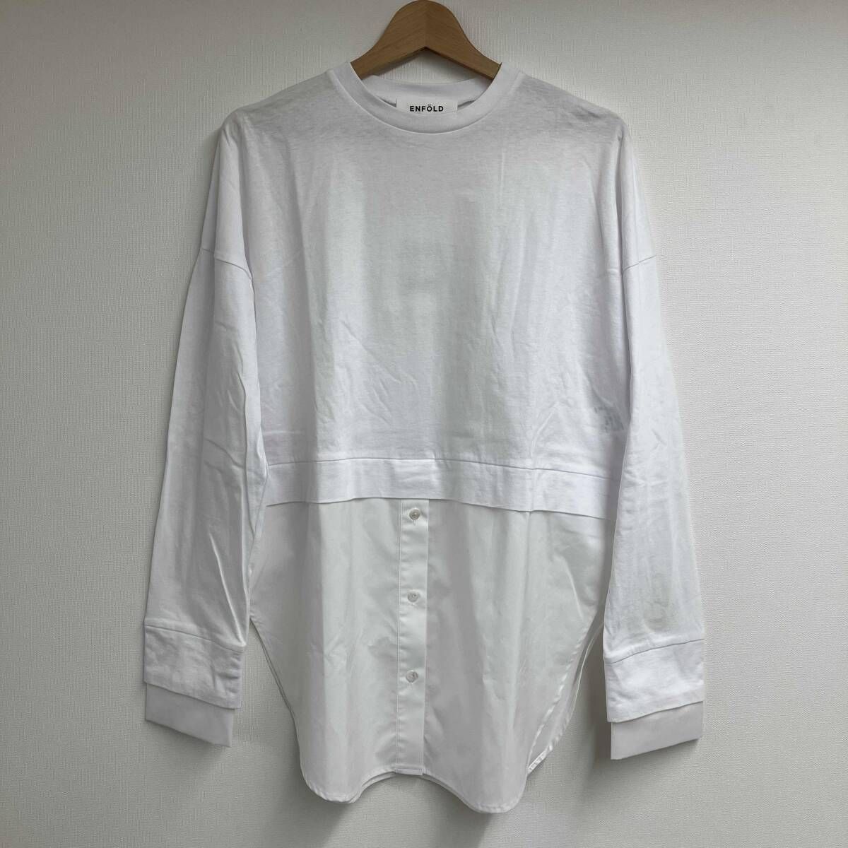 ENFOLD 24 AW シャツレイヤードロングスリーブTシャツ ホワイト