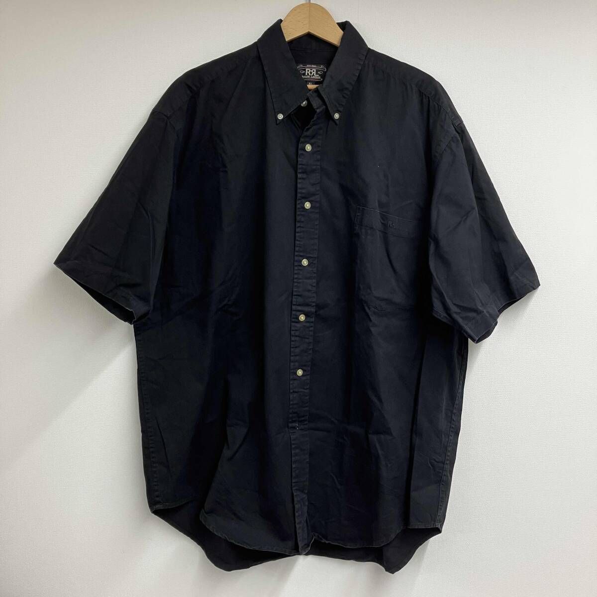 RRL 三ツ星タグ ブラックボタンダウンシャツ SizeXL 半袖シャツ