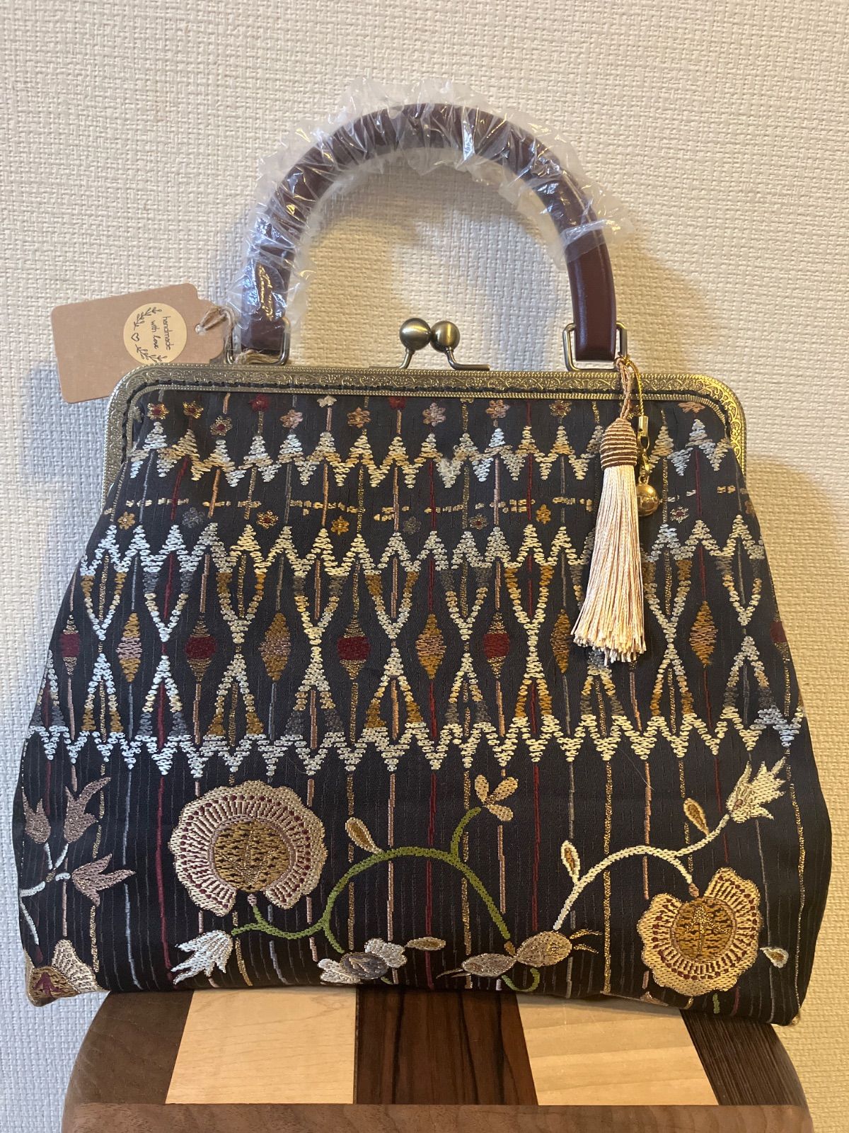 ハンドメイド 帯リメイク がま口バッグ - メルカリ