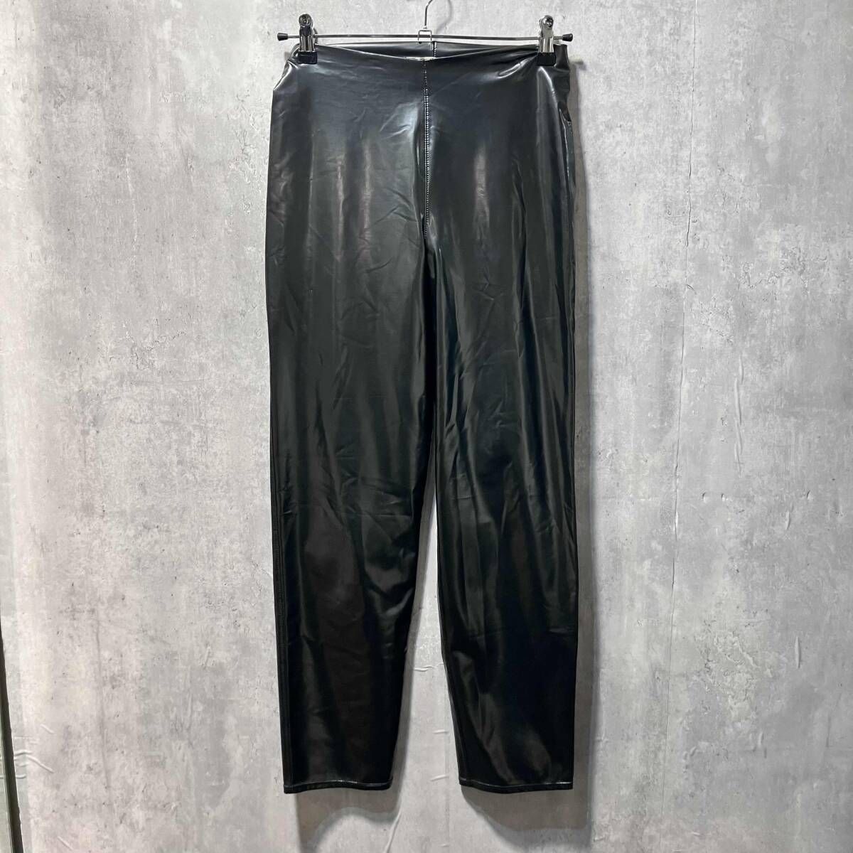 90s ISSEY MIYAKE ラバーレギンスパンツ IM13-JF023 サイズM ブラック イッセイミヤケ