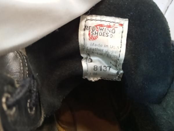  REDWINGレッドウィング エンジニアブーツ 00 s 8137 D 刺繍羽 タグ モックトゥ サイズ26 5 cm ブラック エンジニアブーツ ブーツ 革靴