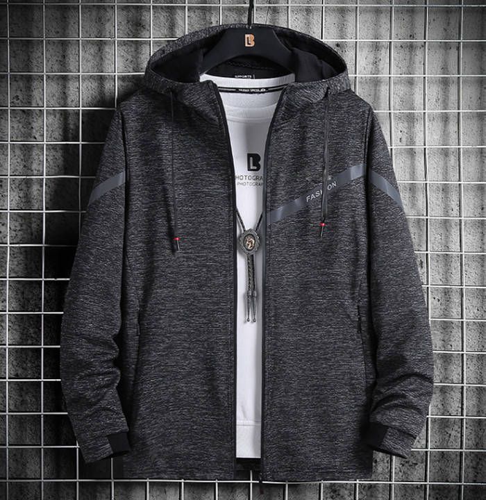 裏ボア ジップアップパーカー カジュアルジャケット メンズジャケット フード付きカーディガン スポーティ風 ショートコート 無地 ゆったり