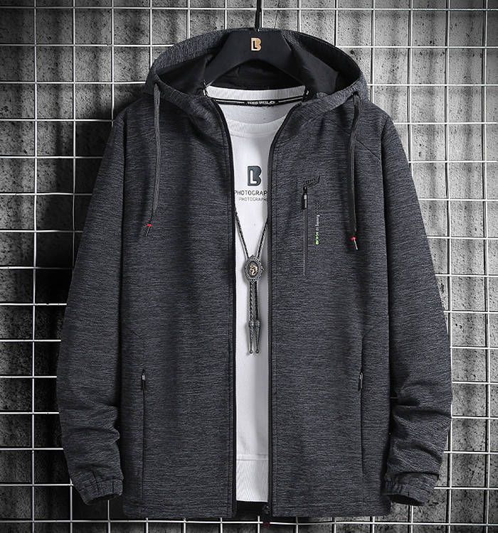 裏ボア ジップアップパーカー カジュアルジャケット メンズジャケット フード付きカーディガン スポーティ風 ショートコート 無地 ゆったり