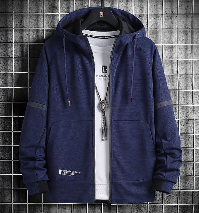 裏ボア ジップアップパーカー カジュアルジャケット メンズジャケット フード付きカーディガン スポーティ風 ショートコート 無地 ゆったり