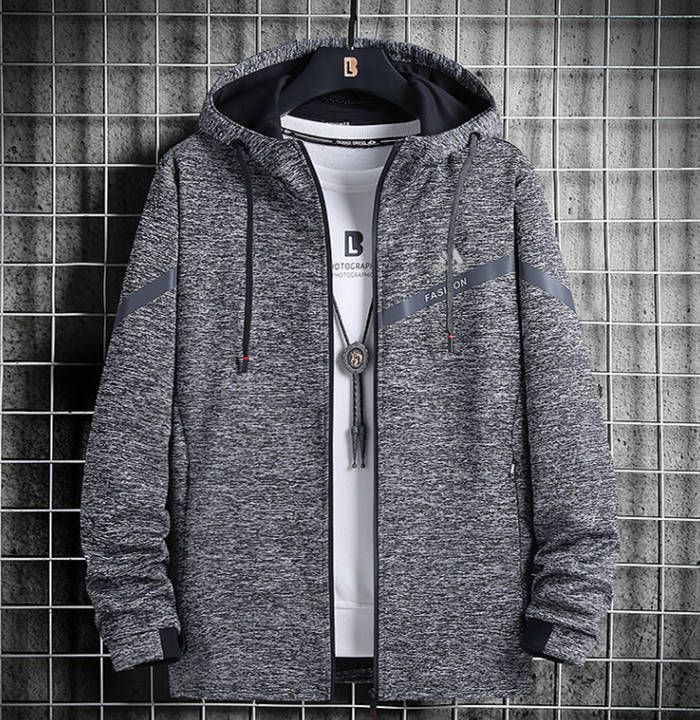 裏ボア ジップアップパーカー カジュアルジャケット メンズジャケット フード付きカーディガン スポーティ風 ショートコート 無地 ゆったり