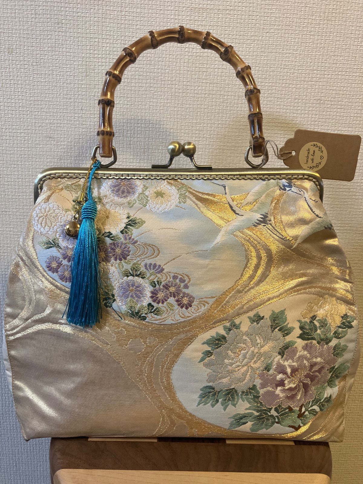 ハンドメイド帯リメイクがま口バッグ 琳派への誘い