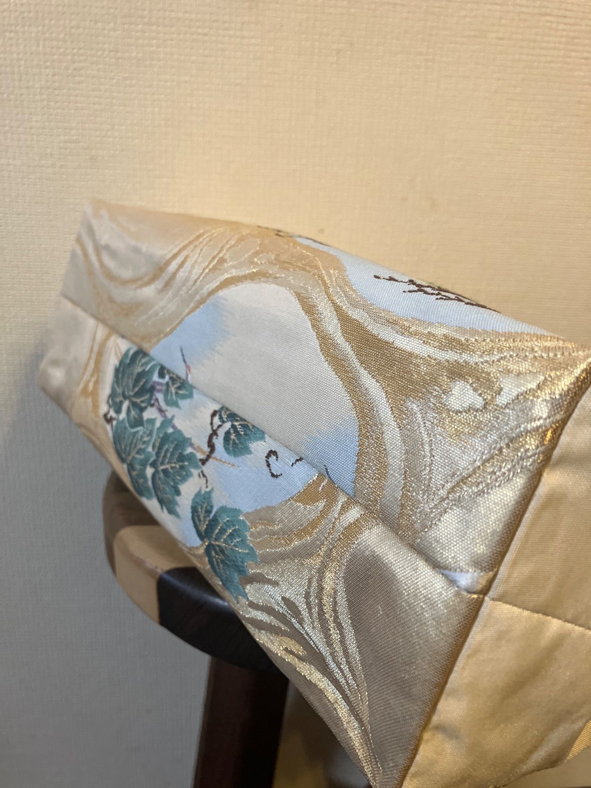  ハンドメイド帯リメイクがま口バッグ 琳派への誘い その他 ハンドバッグ