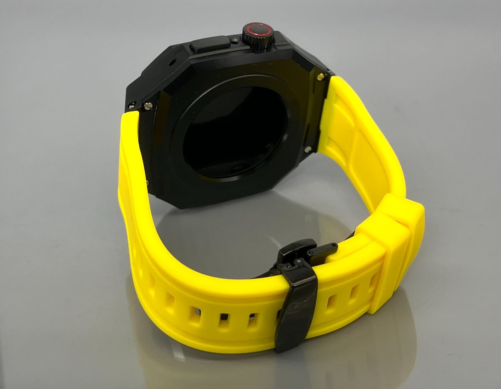  GimelZayin ブラック イエロー アップルウォッチ ラバーベルト カバー ステンレス アルミニウム ケース 49 mm ウルトラ ultra 2 3 メンズ レディース Apple Watch バンド バンド ベルト Apple Watchアクセサリー