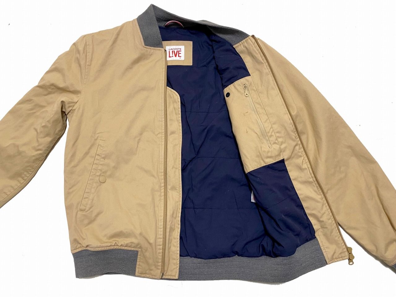 LACOSTE ラコステ LIVE 中綿ジップアップブルゾン 48 ヨーロッパ古着