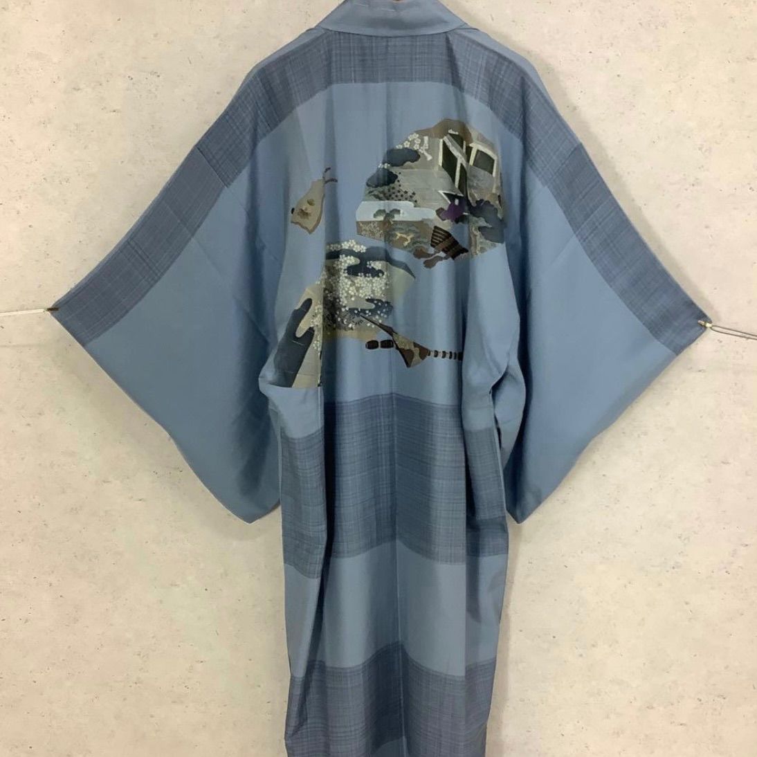 kimono one⬛️男前屋⬛️男黒紋付⬛️アンサンブル⬛️男着物⬛️男羽織⬛️長襦袢付き⬛️ 上羽二重⬛️正絹⬛️五つ紋⬛️裄69 5丈145 5