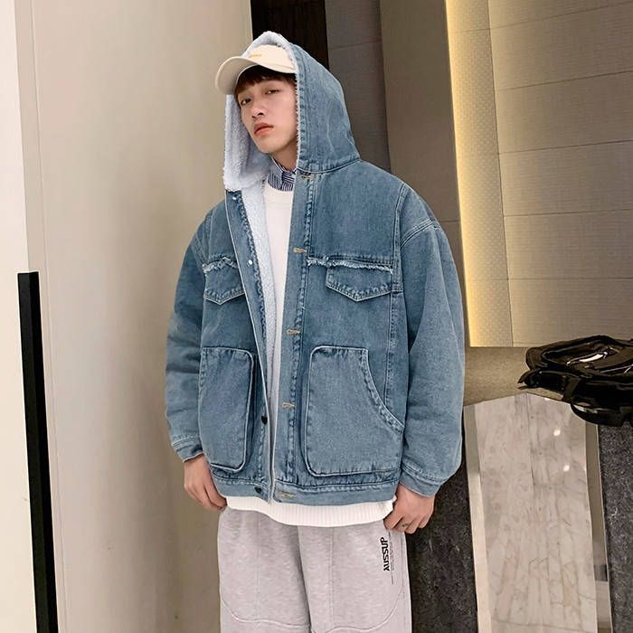 デニムジャケット 裏ボア ショートコート メンズジージャン コットン100％ シンプル カジュアルジャケット フーディージャケット 無地 Gジ