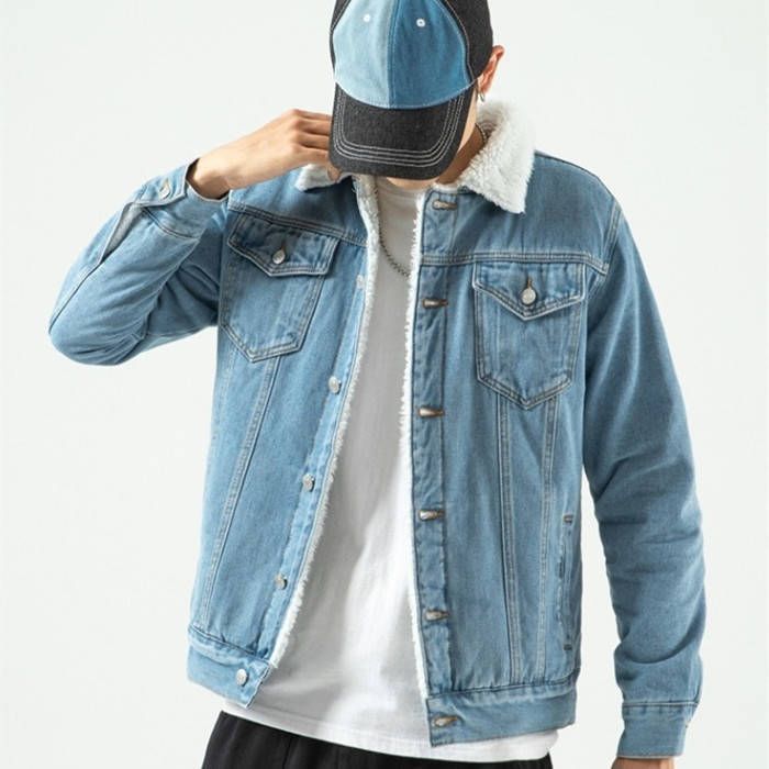 デニムジャケット 裏ボア ショートコート メンズジージャン ムートンジャケット シンプル カジュアルジャケット 無地 Gジャン ゆったり ブ