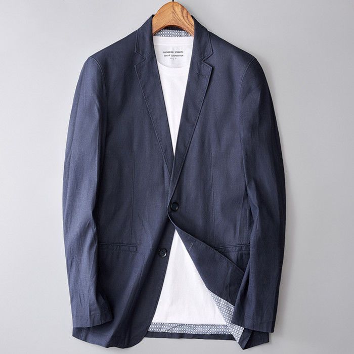 テーラードジャケット リネン ジャケット メンズ 無地 ブレザー サマージャケット 麻混 カジュアルジャケット 二つボタン ビジネス テレワ