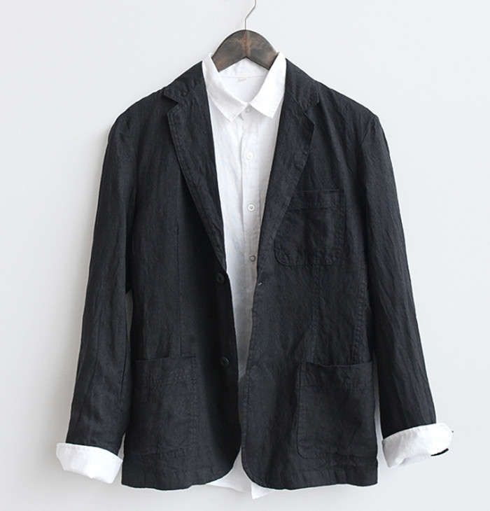 テーラードジャケット リネンジャケット メンズブレザー カジュアルジャケット 二つボタン ビジネス 無地 カーディガン サマージャケット