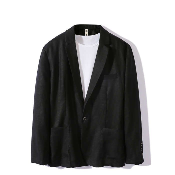 サマージャケット 亜麻100％ テーラードジャケット リネンジャケット メンズブレザー 無地 カジュアルジャケット 一つボタン ビジネス サマ