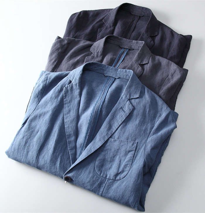 冷感 サマージャケット 麻生地 テーラードジャケット リネンジャケット メンズブレザー カジュアルジャケット 亜麻 二つボタン 羽織り