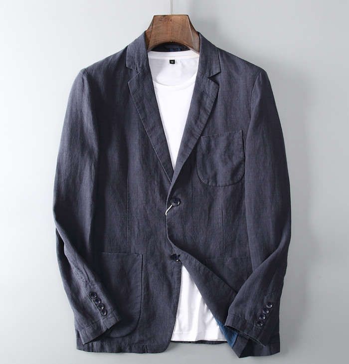カジュアルジャケット 亜麻