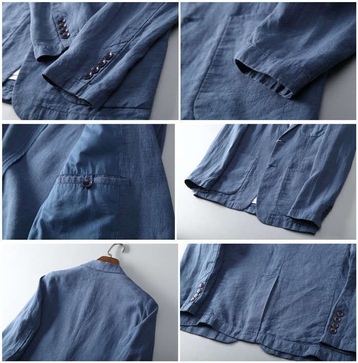  冷感 サマージャケット 麻生地 テーラードジャケット リネンジャケット メンズブレザー カジュアルジャケット 亜麻 二つボタン 羽織り コート ジャケット ファッション