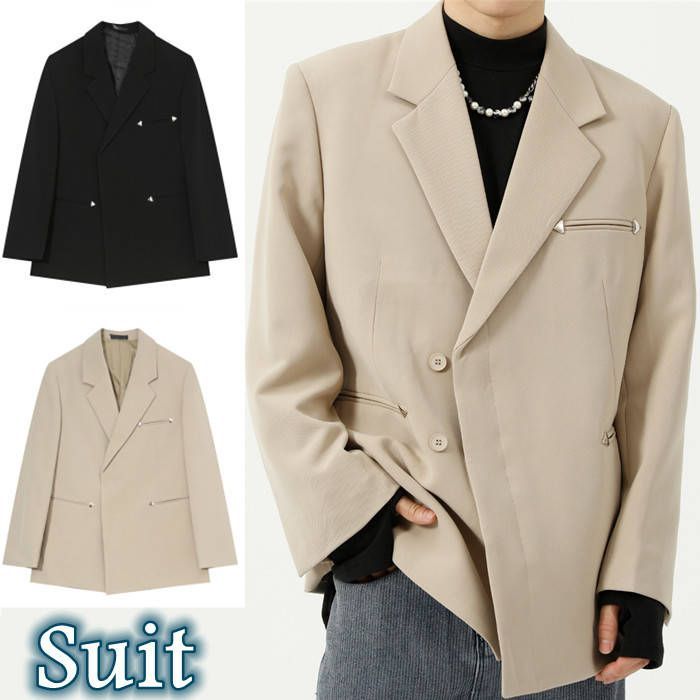 テーラードジャケット ゆったり メンズブレザー 無地 カジュアルジャケット 二つボタン ビジネス 紳士品 アウター スーツ 春秋冬物 涼