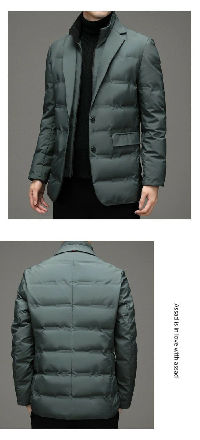  ダウンジャケット 重ね風 襟着脱式 カジュアル テーラードジャケット 襟立ち メンズ ジャケット ビジネス レイヤード風 トップス 中綿 無地 コート ジャケット ファッション