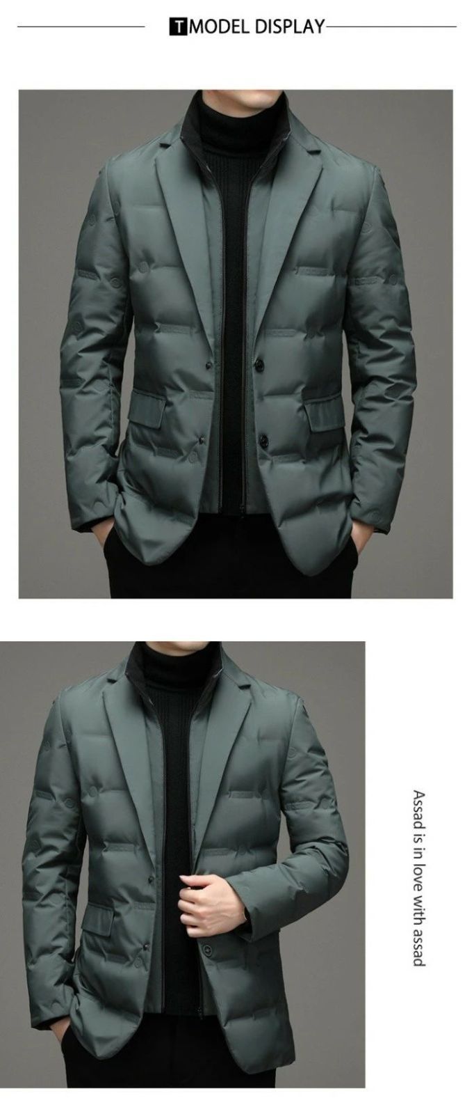 ダウンジャケット 重ね風