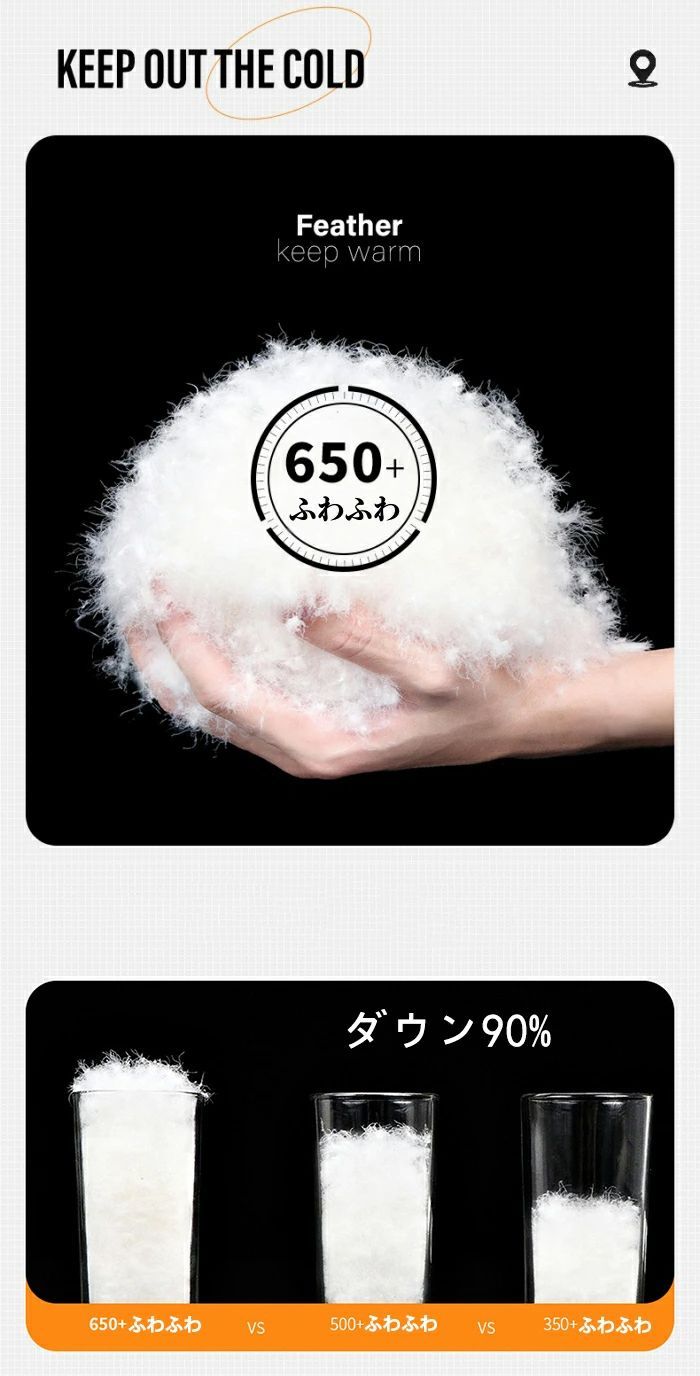 ダウンジャケット メンズジャケット カジュアルジャケット 立ち襟 フード付き 防寒 防風 冬 アウター 軽量 保温 厚手 ジャケット ダウン90